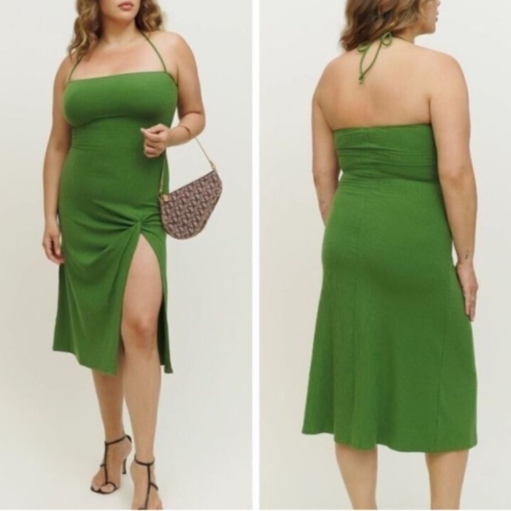 Reformation Hilo Knit Ribbed Midi Halter Dress NWT $228